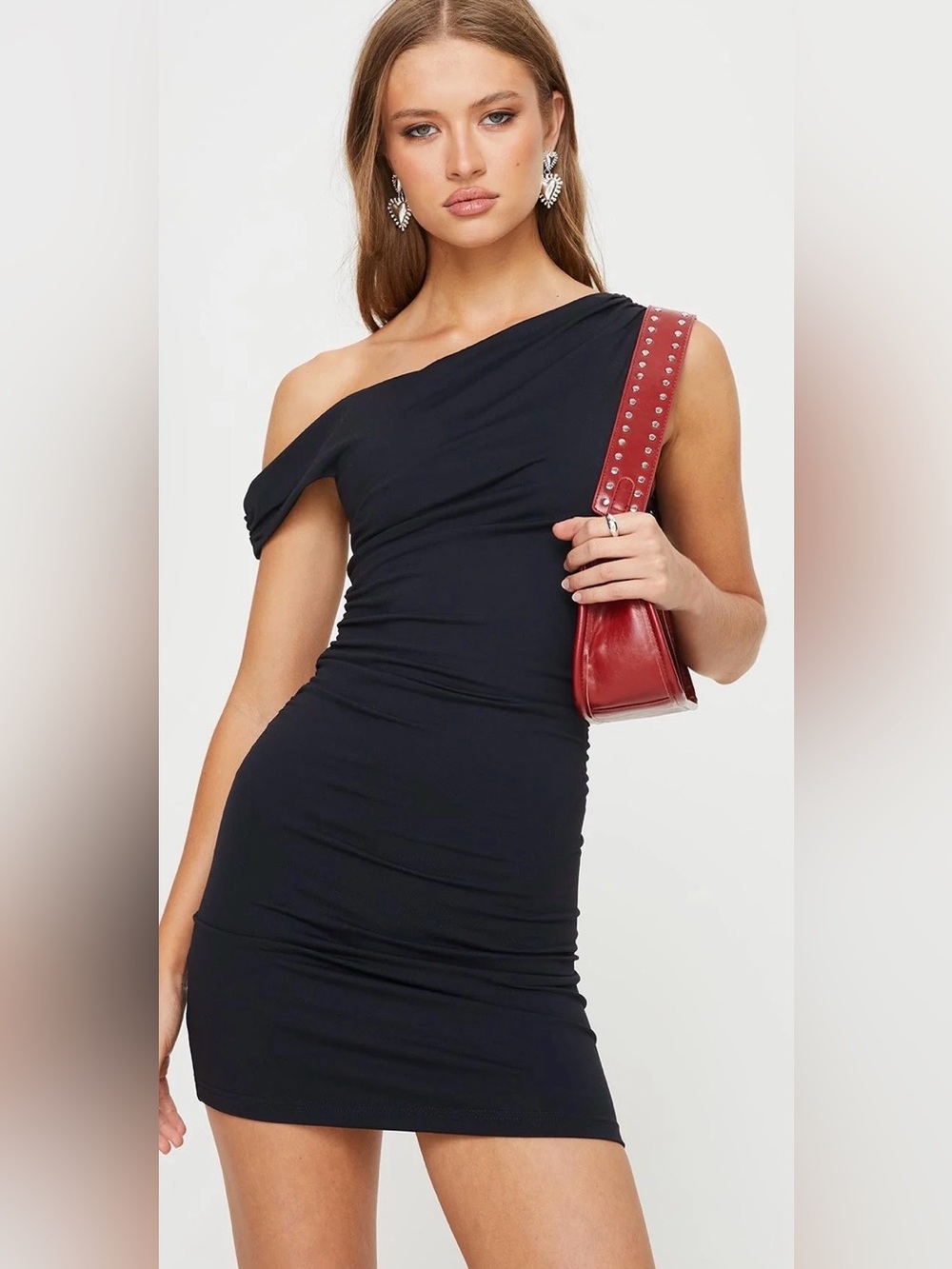 Princess Polly Black One-Shoulder Mini Dress